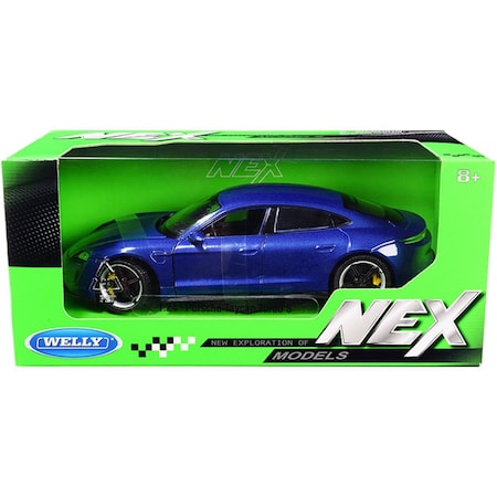 Welly 1-24 Scale Turbo S NEX Porsche Taycan Diecast Model Car, Metallic Blue 24107bl